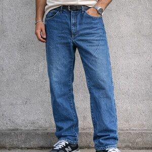 Wrangler Regular Fit Men’s Jeans 46x30 Blue Denim Casual Workwear